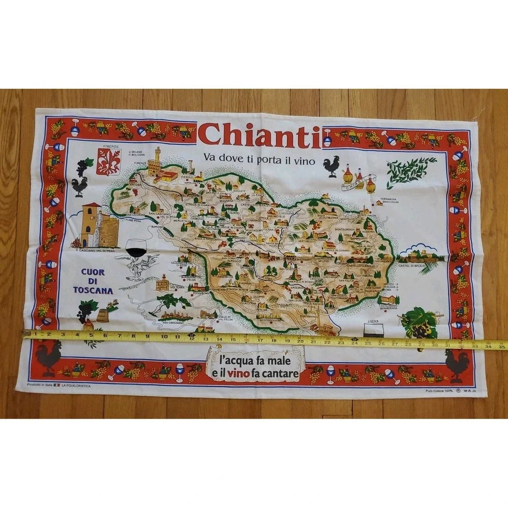 Chianti Vino Wine 100% Cotton Italian Tea‎ Towel Extra Large